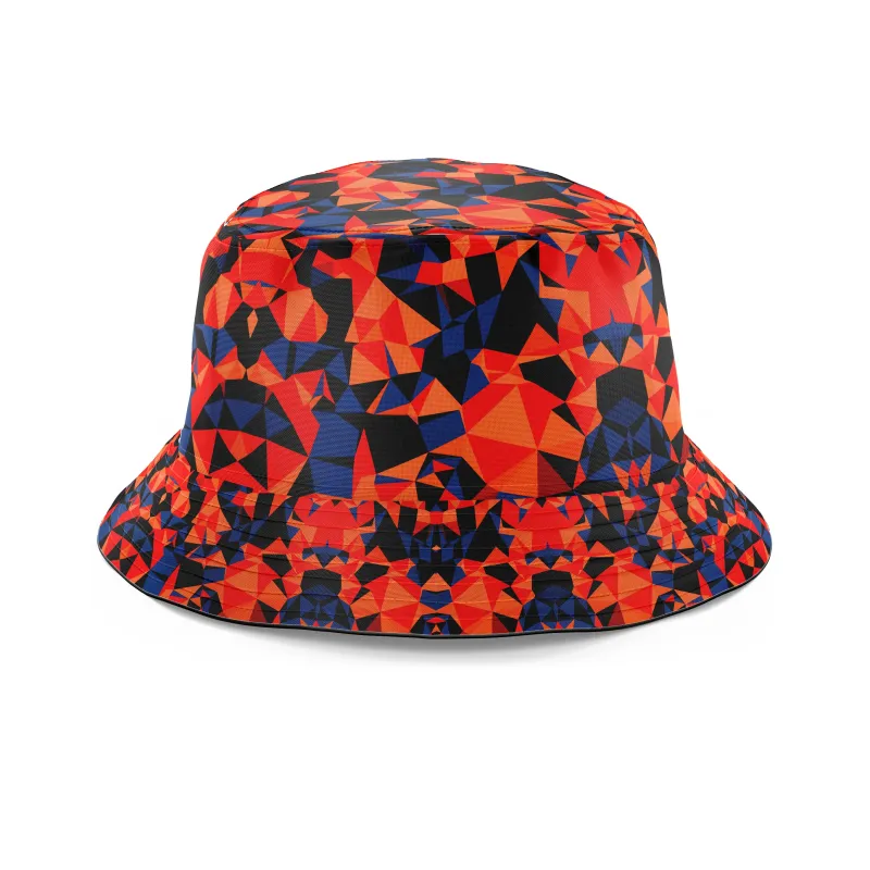 Orange and Black Geo Bucket Hat sold by iEDM