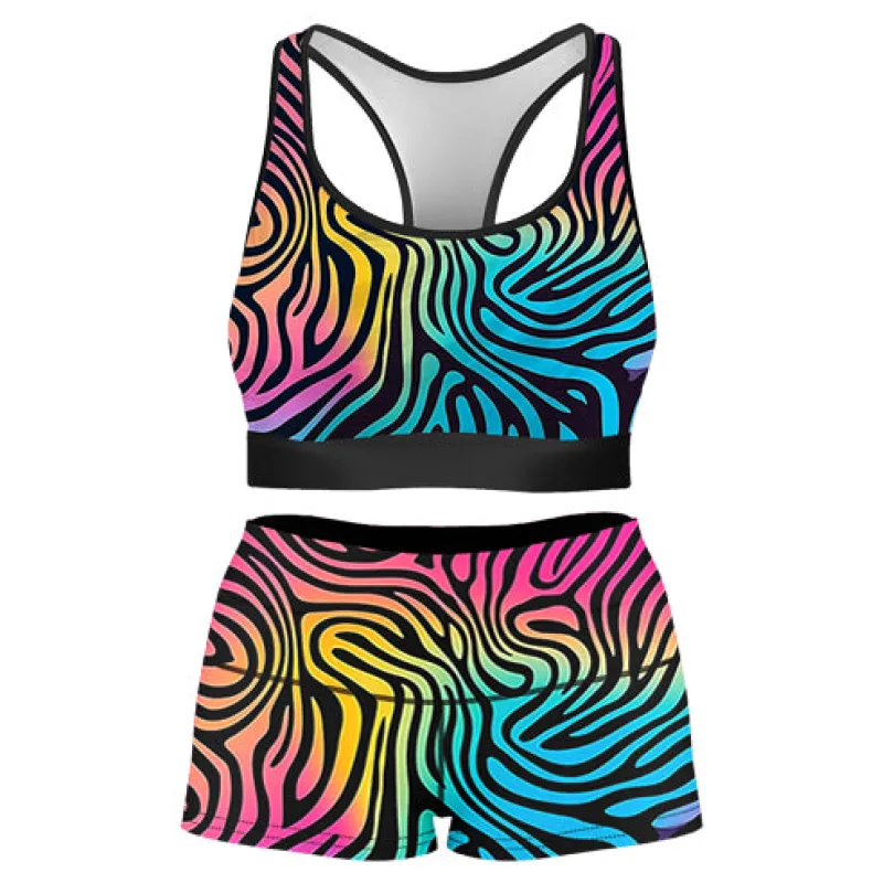 Hypnotica Rave Bra and High Waist Booty Shorts Combo sold by iEDM
