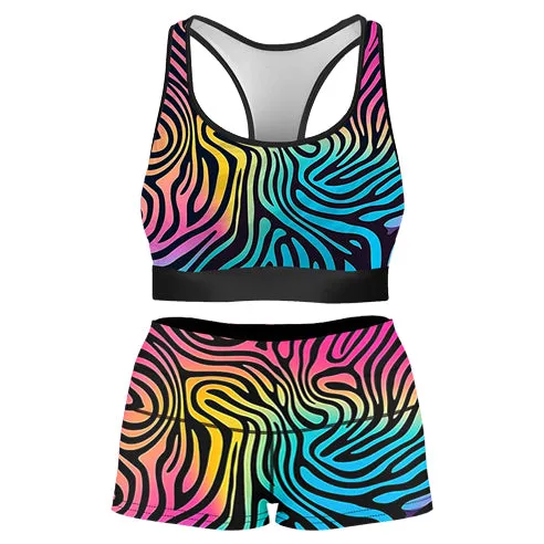 Hypnotica Rave Bra and High Waist Booty Shorts Combo sold by iEDM