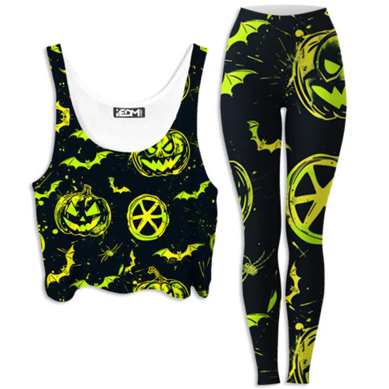 Ghoul Glow Crop Top and Leggings Combo sold by iEDM