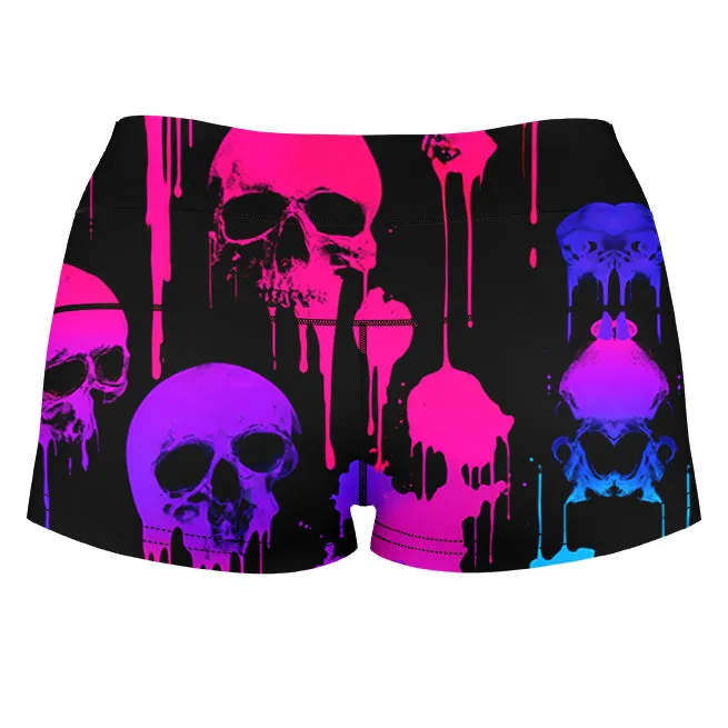 Neon Decay High-Waisted Women's Shorts sold by iEDM product image thumbnail 2