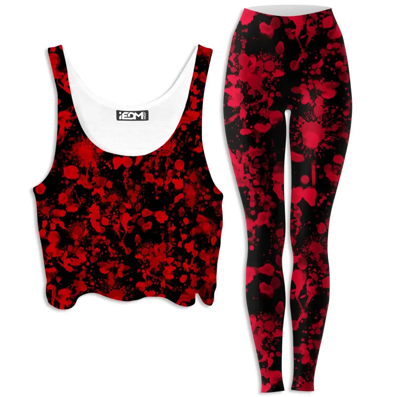 Bloody Black Crop Top and Leggings Combo sold by iEDM