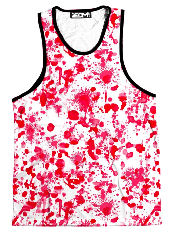 White Blood Print Men's Tank sold by iEDM