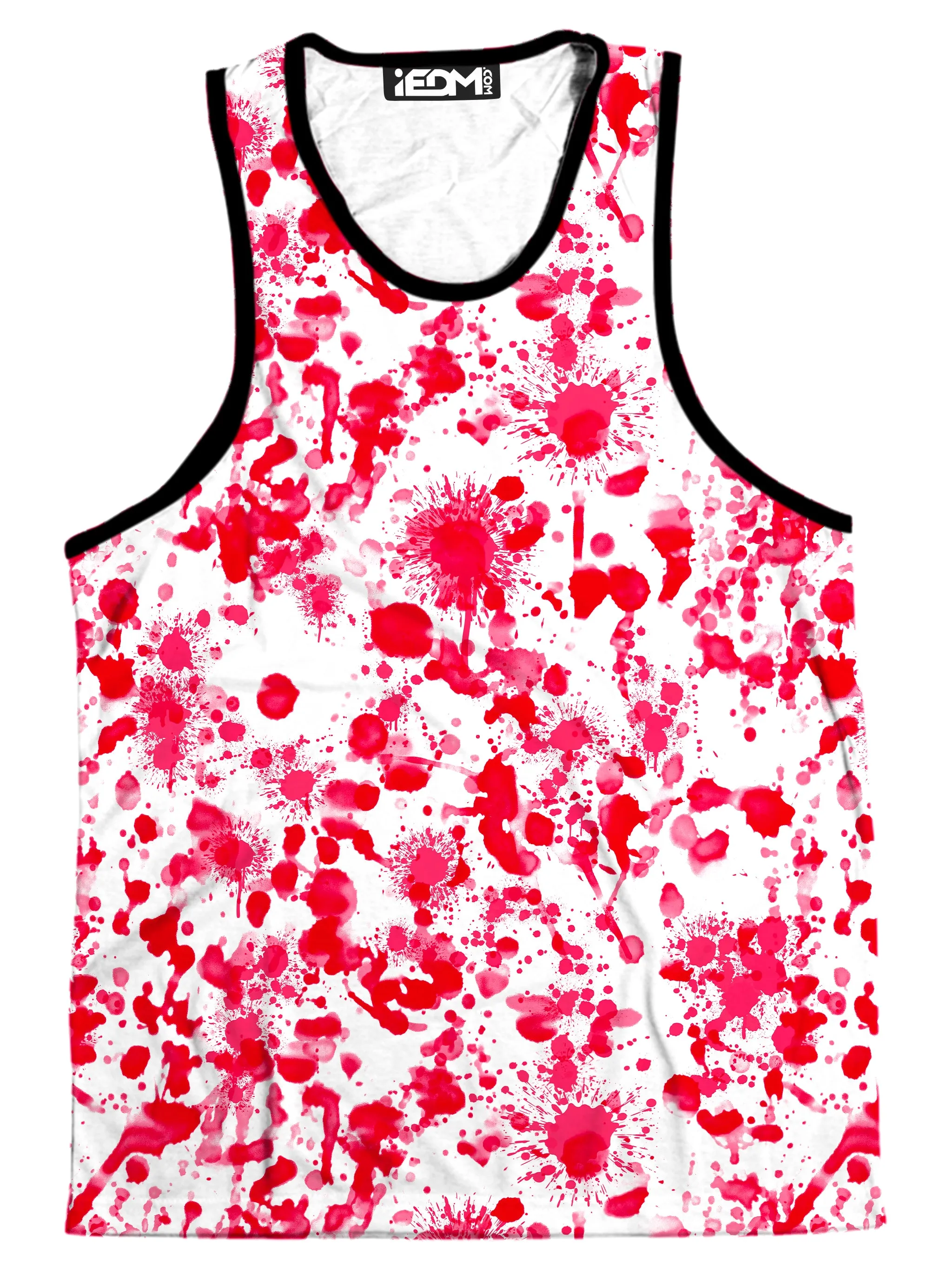 White Blood Print Men's Tank sold by iEDM