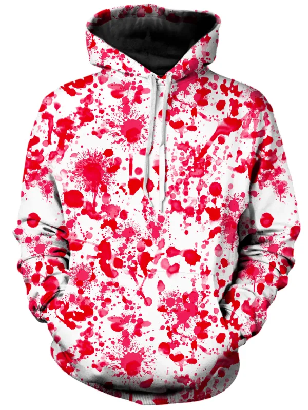White Blood Print Unisex Hoodie sold by iEDM