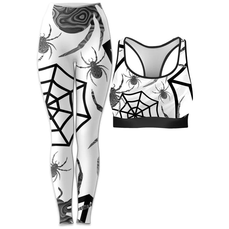 Black & White Halloween Rave Bra and Leggings Combo sold by iEDM