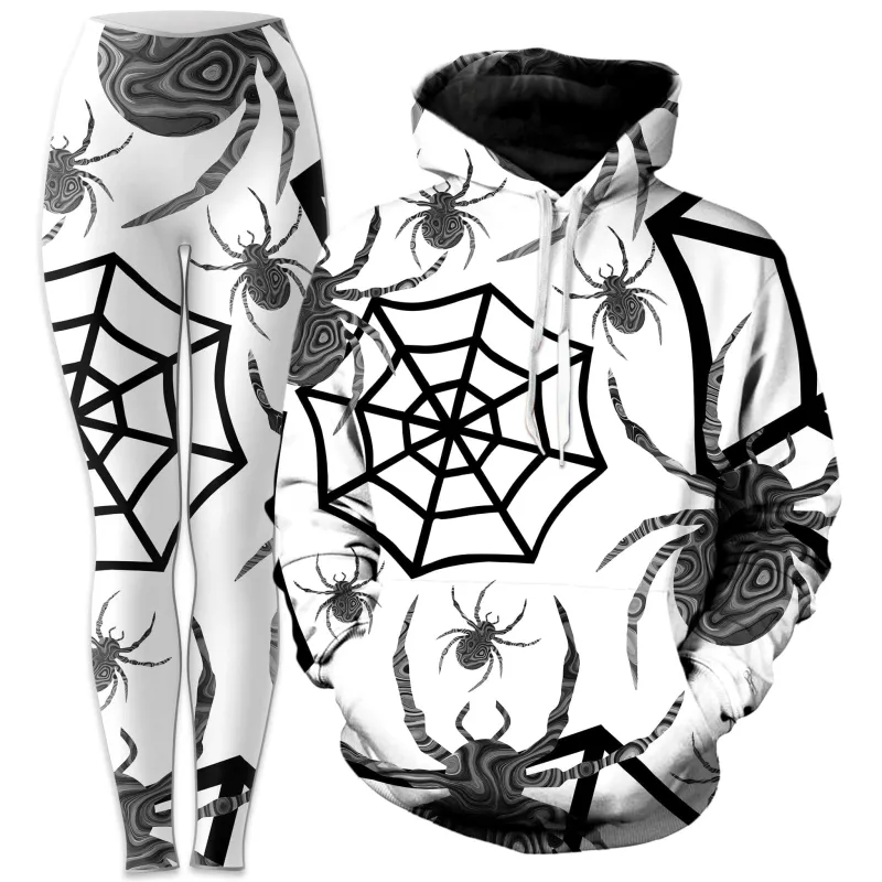 Black & White Halloween Hoodie and Joggers Combo made by iEDM
