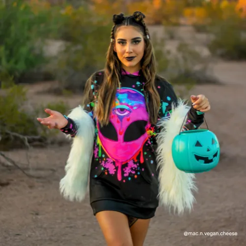 Splatter Alien Hoodie Dress sold by iEDM product image thumbnail 2