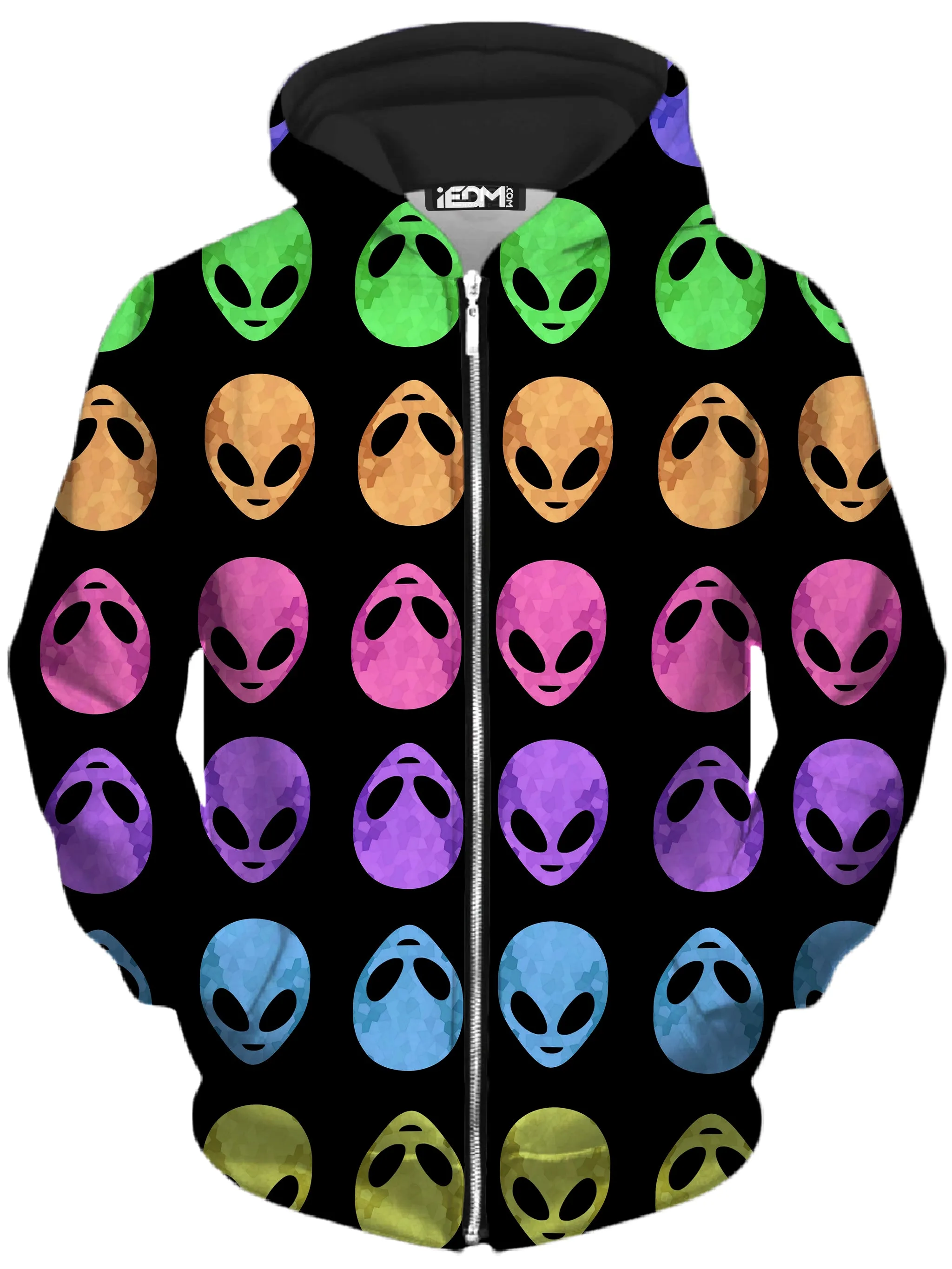 Alien Pattern Unisex Zip-Up Hoodie sold by iEDM