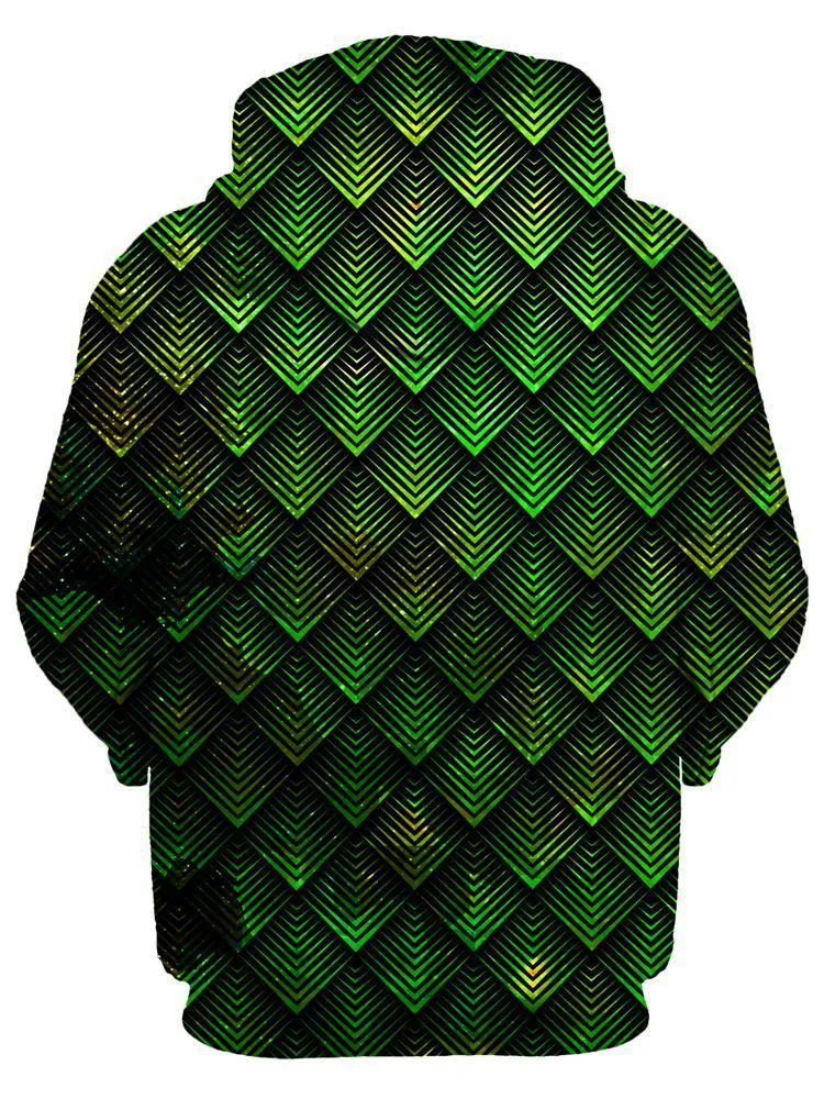 Galactic Dragon Scale Green Unisex Zip-Up Hoodie sold by iEDM product image thumbnail 2