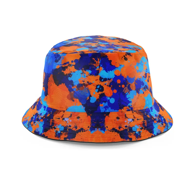 Blue And Orange Paint Splatter 2 Bucket Hat sold by iEDM