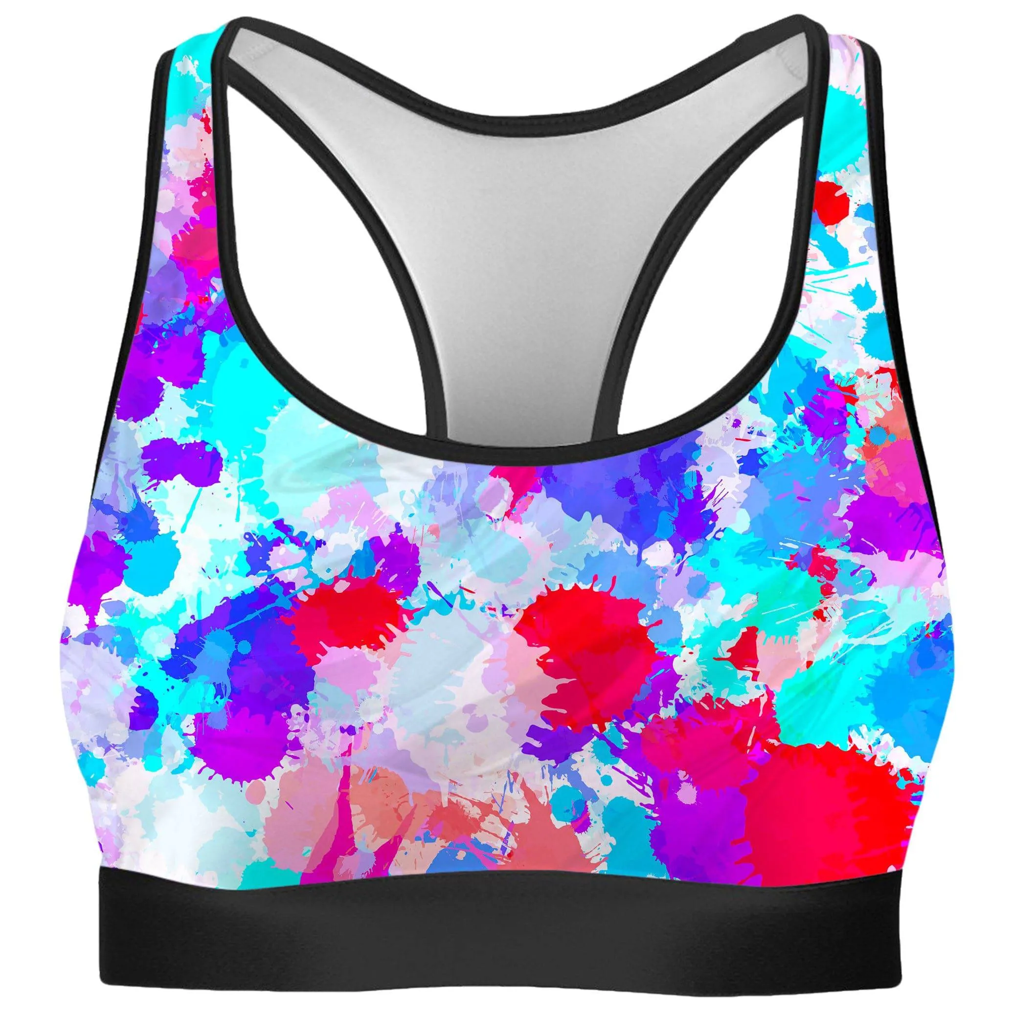 Cherry Frost Paint Splatter Rave Bra sold by iEDM