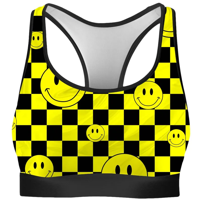 Smile Checkerboard Rave Bra sold by iEDM
