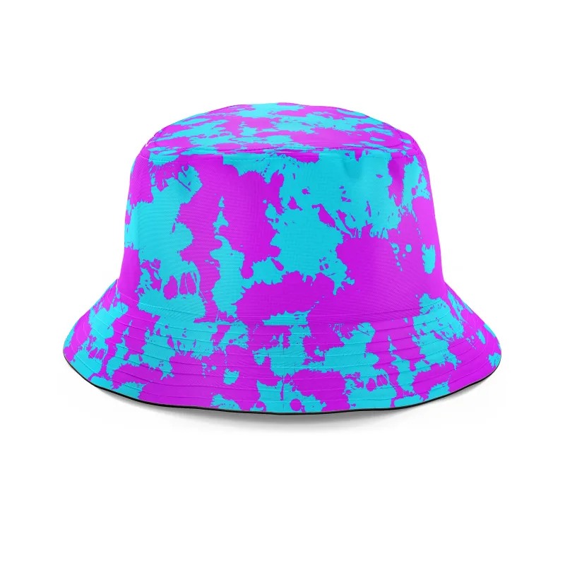 Blue and Purple Paint Splatter Bucket Hat sold by iEDM