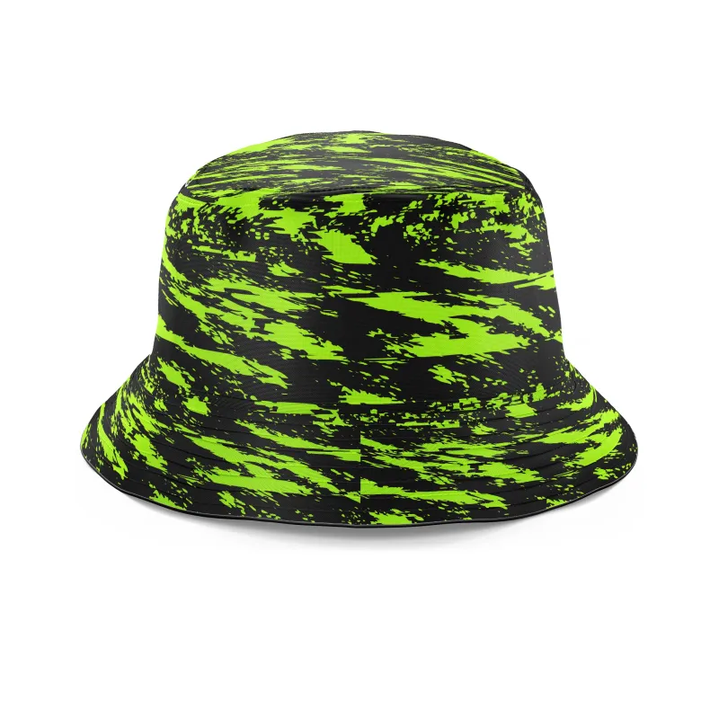 Black Lime Bolt Glitch Bucket Hat sold by iEDM