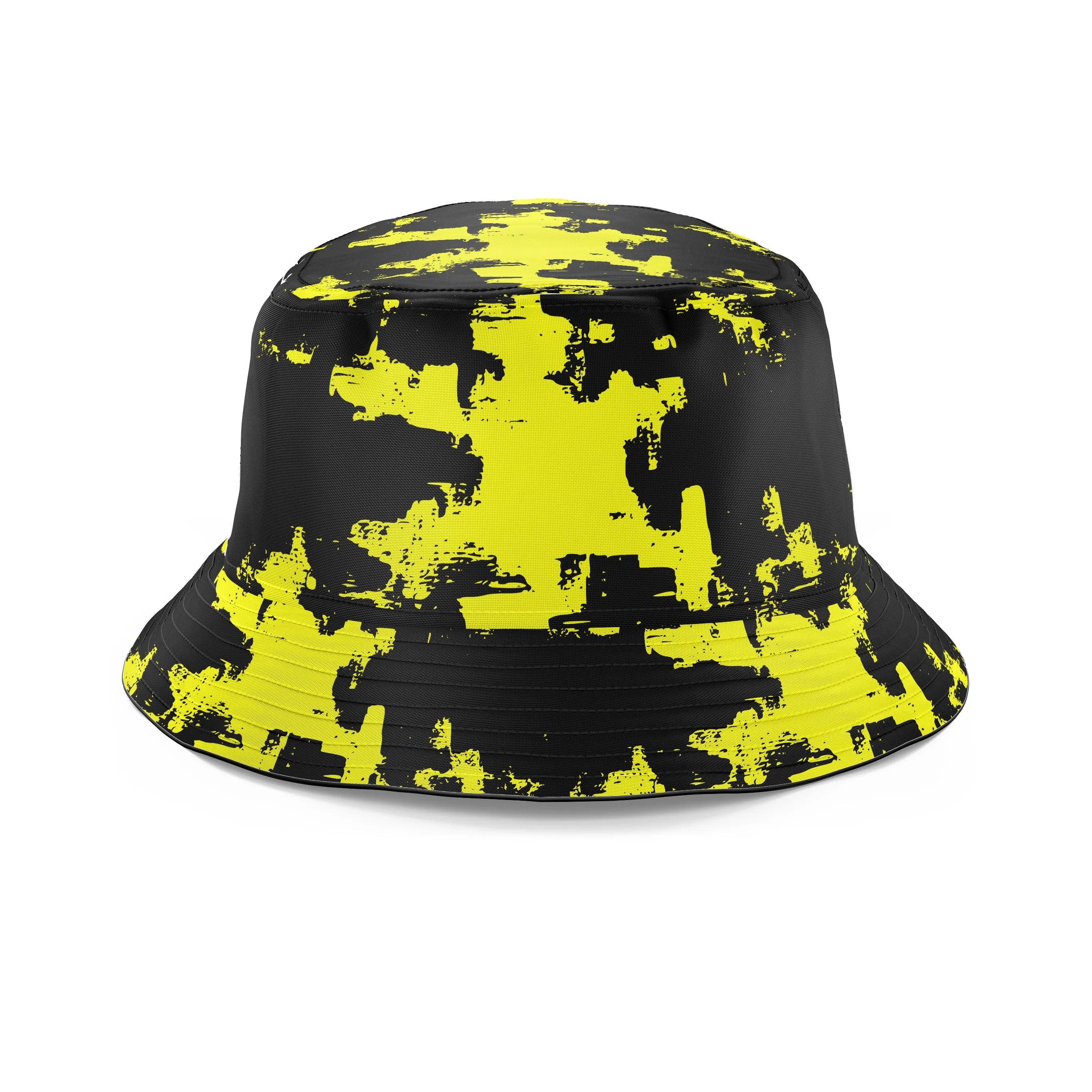 Black and Yellow Abstract Bucket Hat sold by iEDM