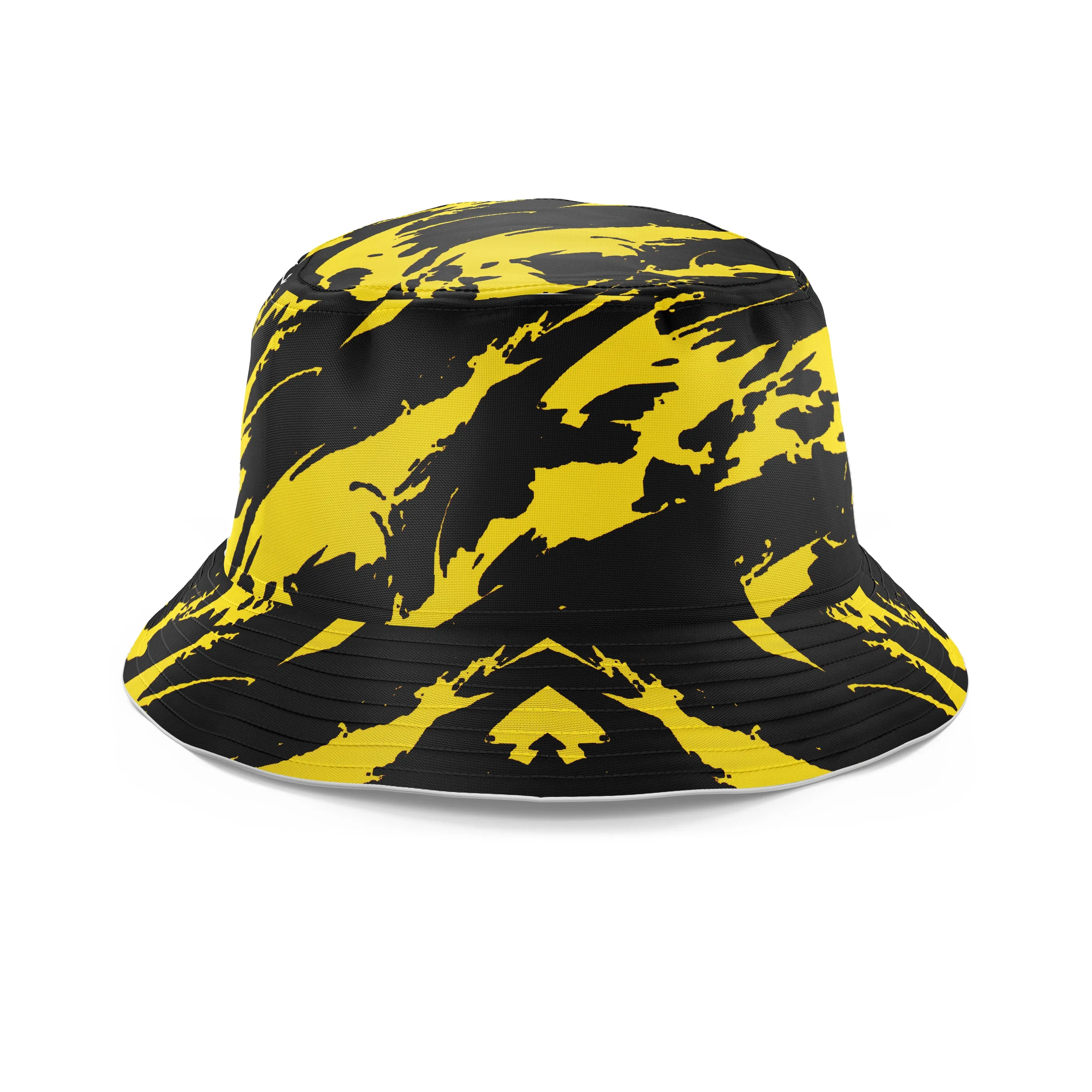 Black And Yellow Paint Splatter Bucket Hat sold by iEDM