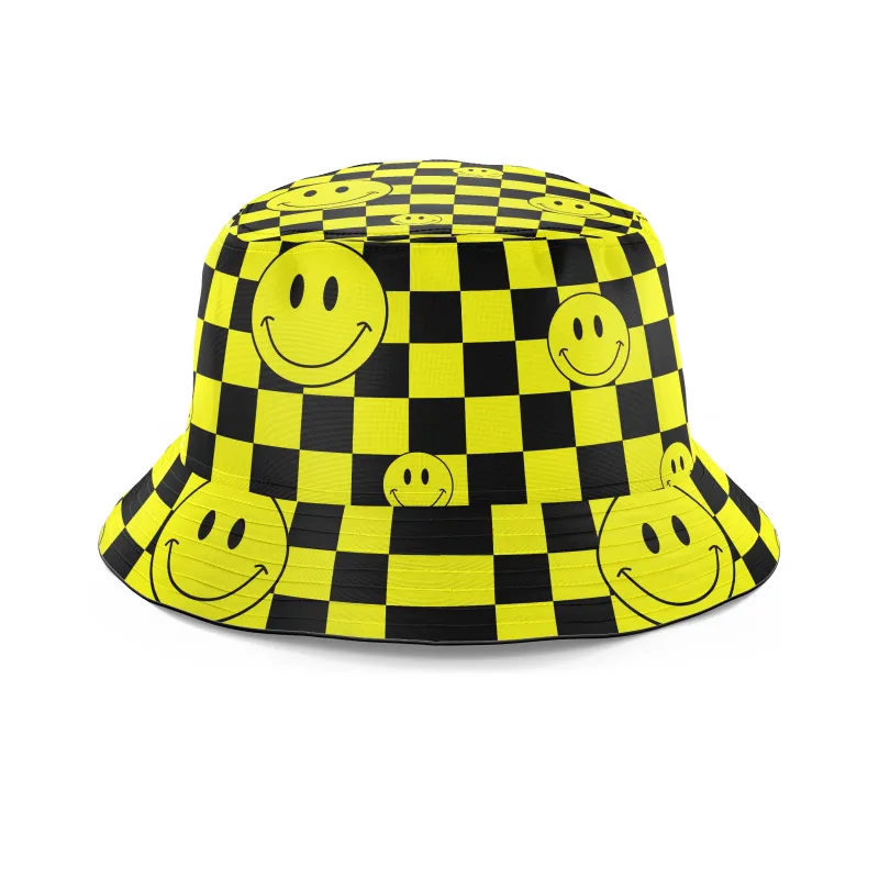 Smile Checkerboard Bucket Hat sold by iEDM