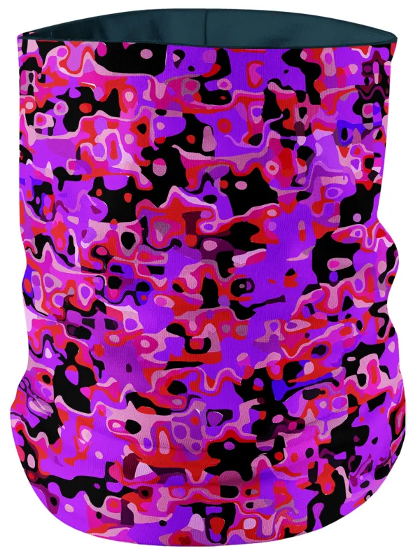 Purple Red and Black Rave Camo Melt Bandana Mask sold by iEDM