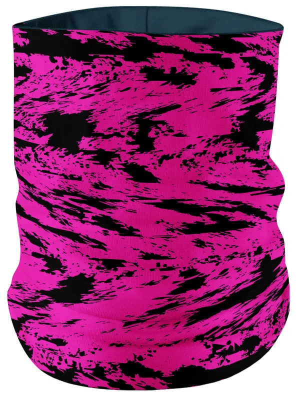 Pink and Black Rave Glitch Splatter Bandana Mask sold by iEDM