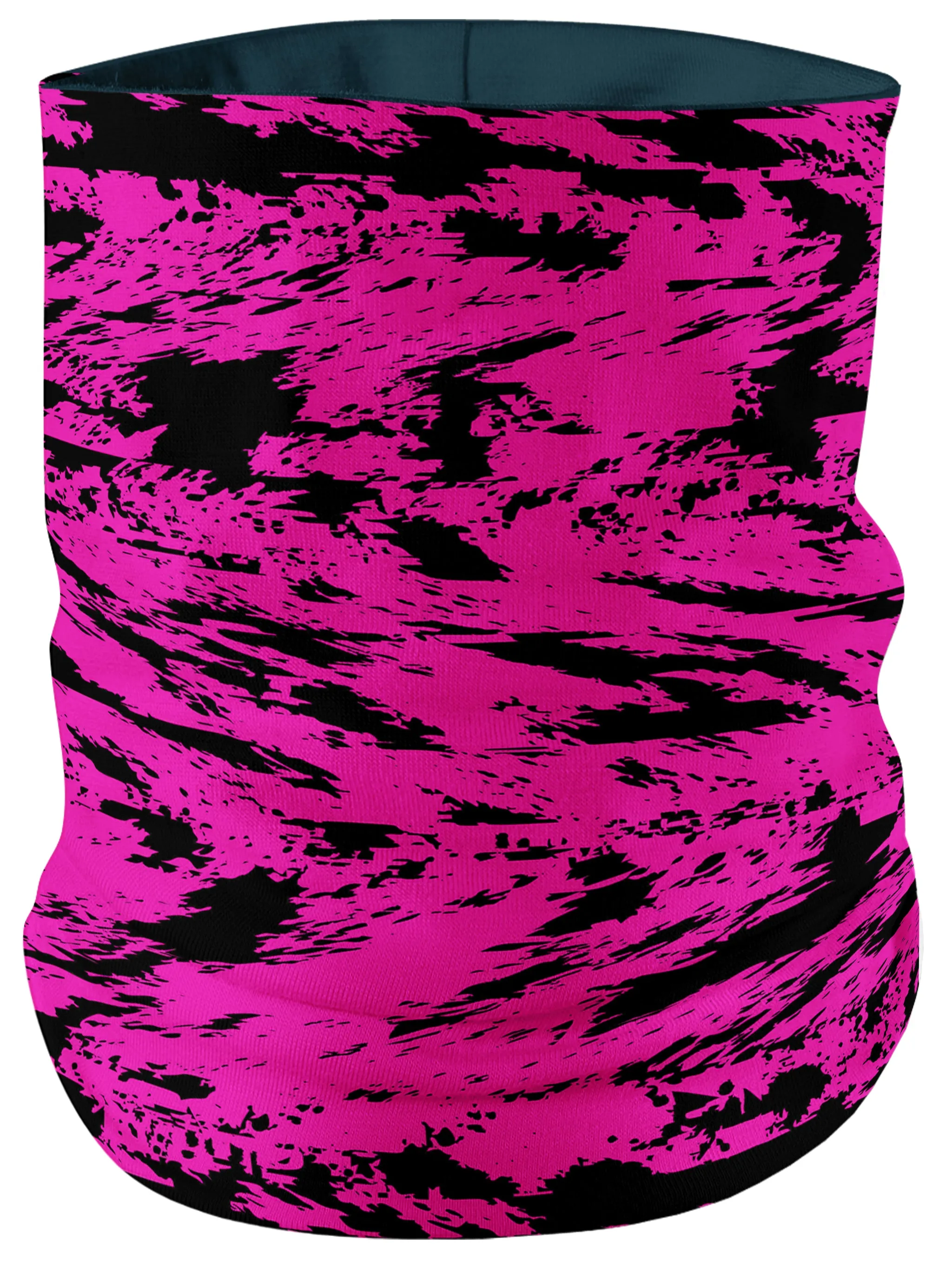 Pink and Black Rave Glitch Splatter Bandana Mask sold by iEDM