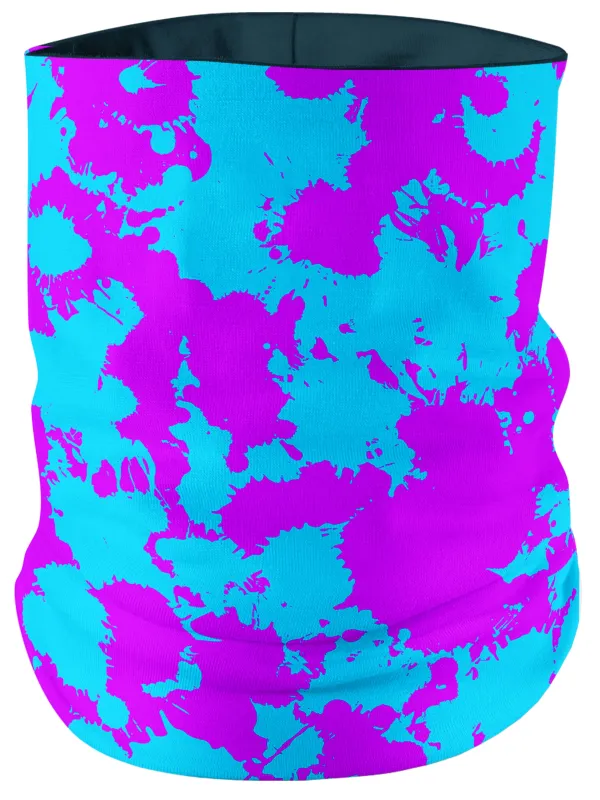 Blue and Purple Paint Splatter Bandana Mask sold by iEDM