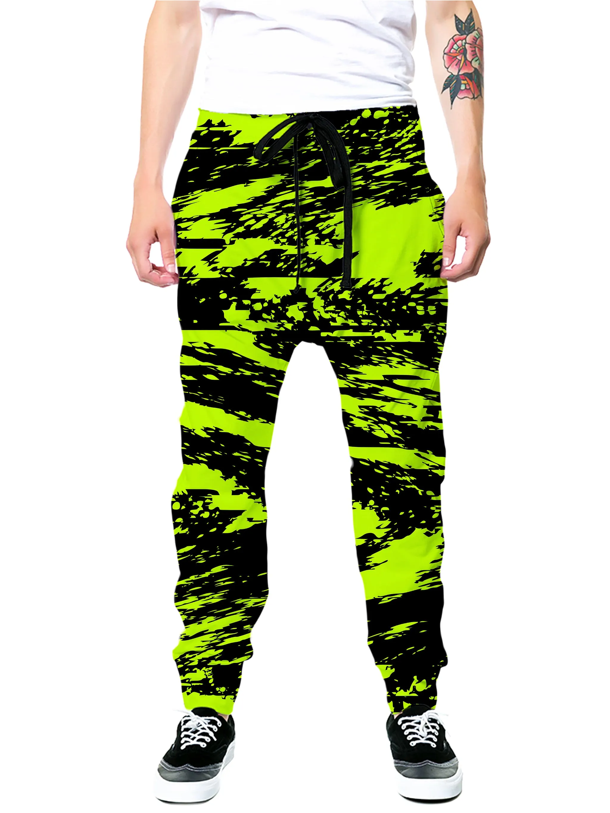Black Lime Bolt Glitch Zip-Up Hoodie and Joggers Combo sold by iEDM product image thumbnail 3
