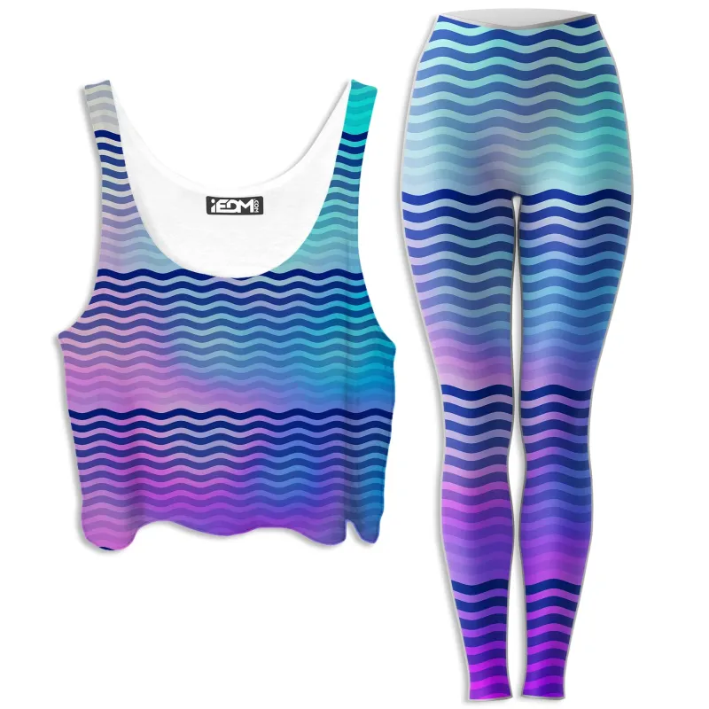 Beach Waves Crop Top and Leggings Combo sold by iEDM