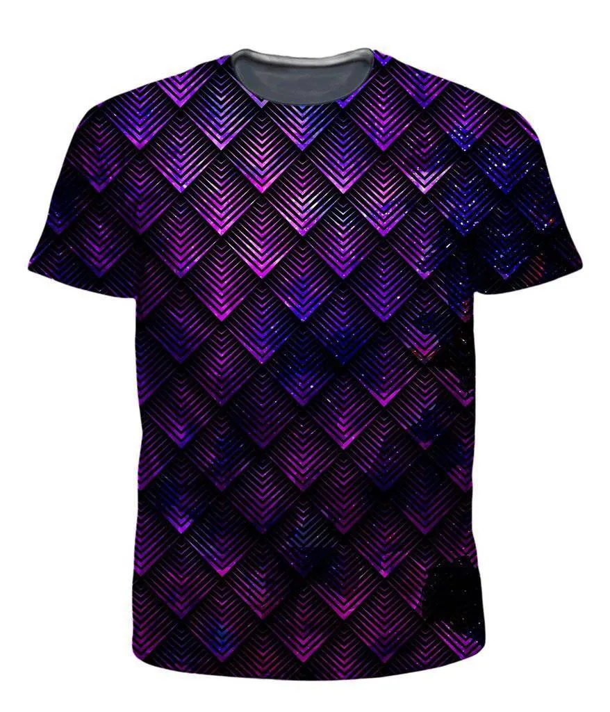 Galactic Dragon Scale Purple T-Shirt and Shorts with Bucket Hat Combo sold by iEDM product image thumbnail 2