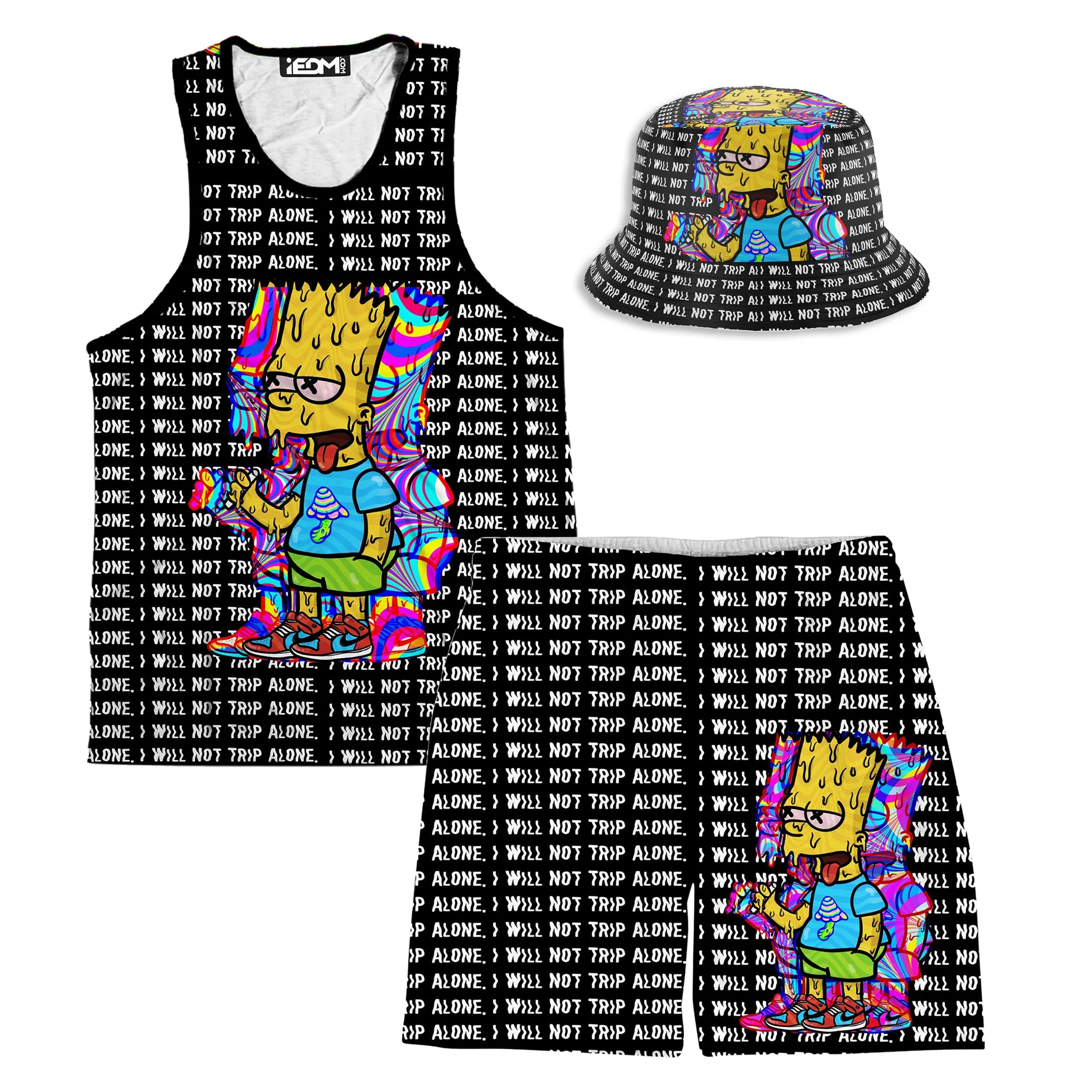 Tripping With Him Men's Tank and Shorts with Bucket Hat Combo sold by iEDM