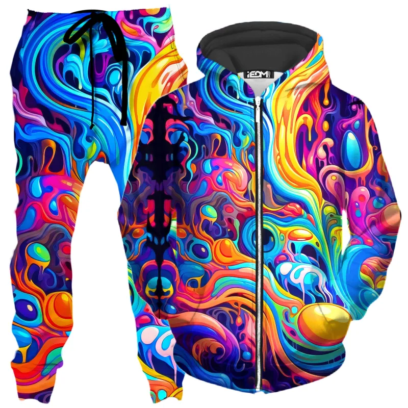 Kandi Swirl Zip-Up Hoodie and Joggers Combo sold by iEDM