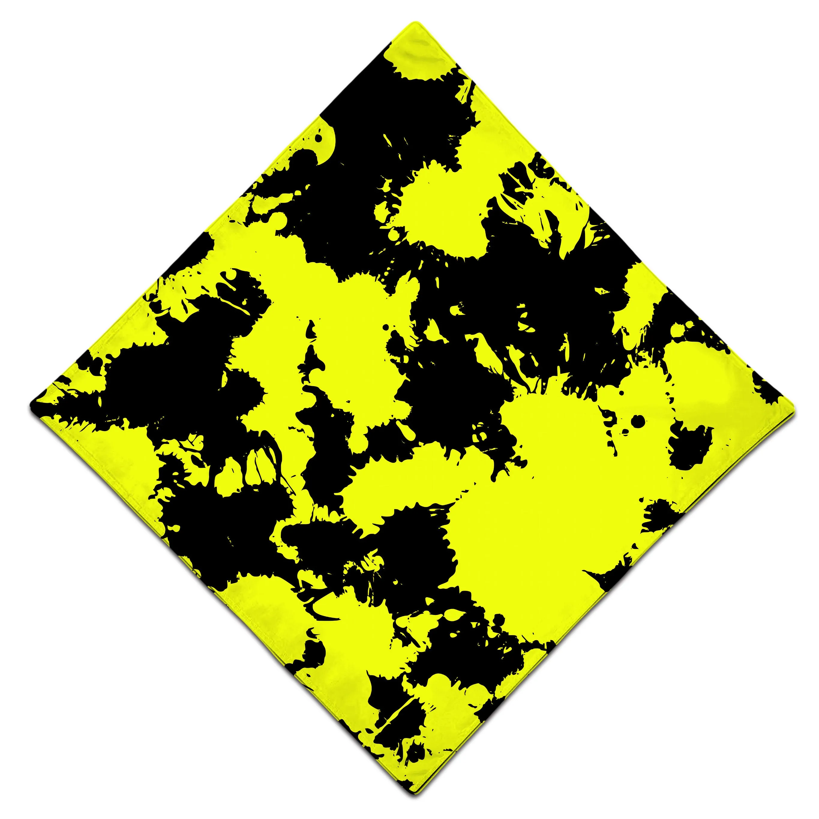 Yellow and Black Paint Splatter Bandana sold by iEDM product image thumbnail 3