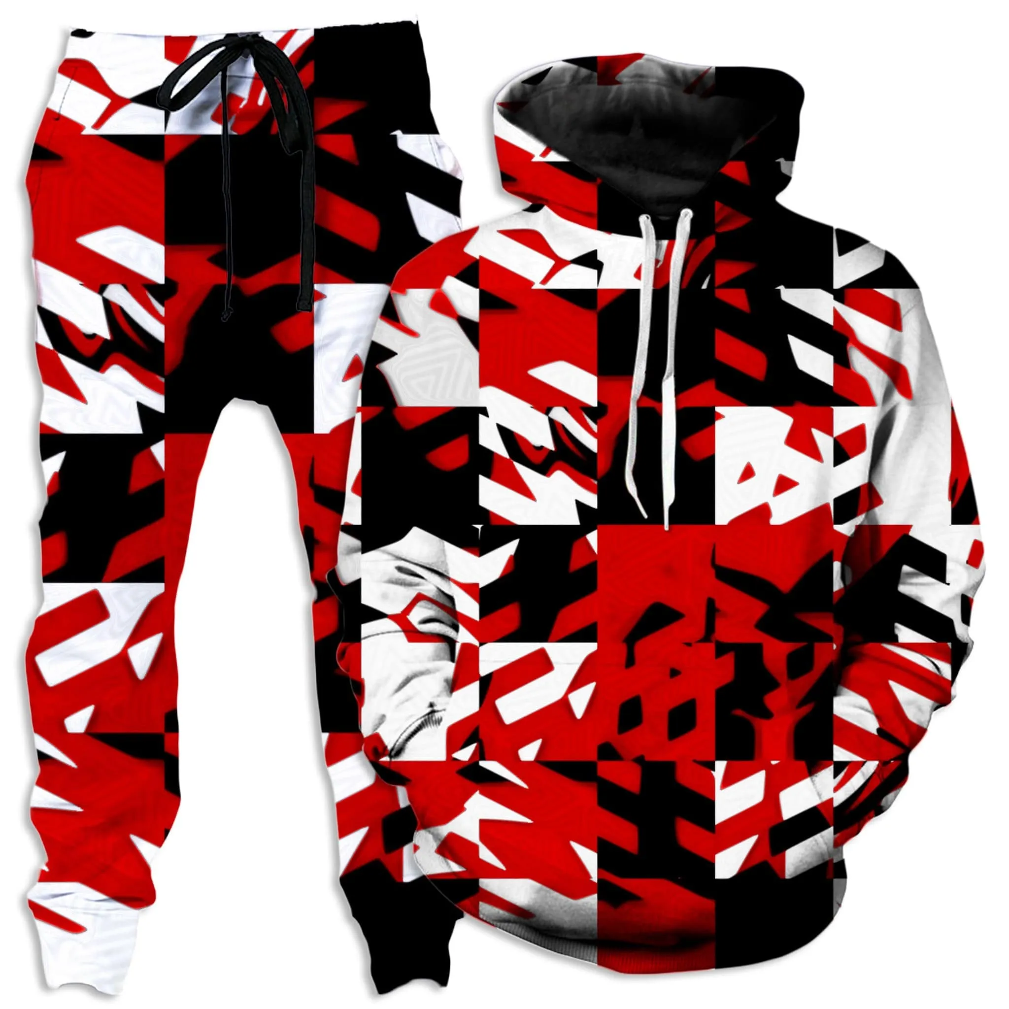 Red Digital Hoodie and Joggers Combo sold by iEDM