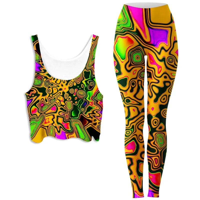 Splash of the 90s Crop Top and Leggings Combo sold by iEDM