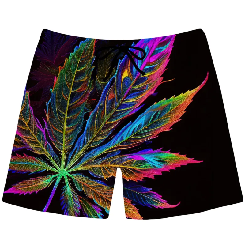 Blacklight Weed Swim Trunks sold by iEDM