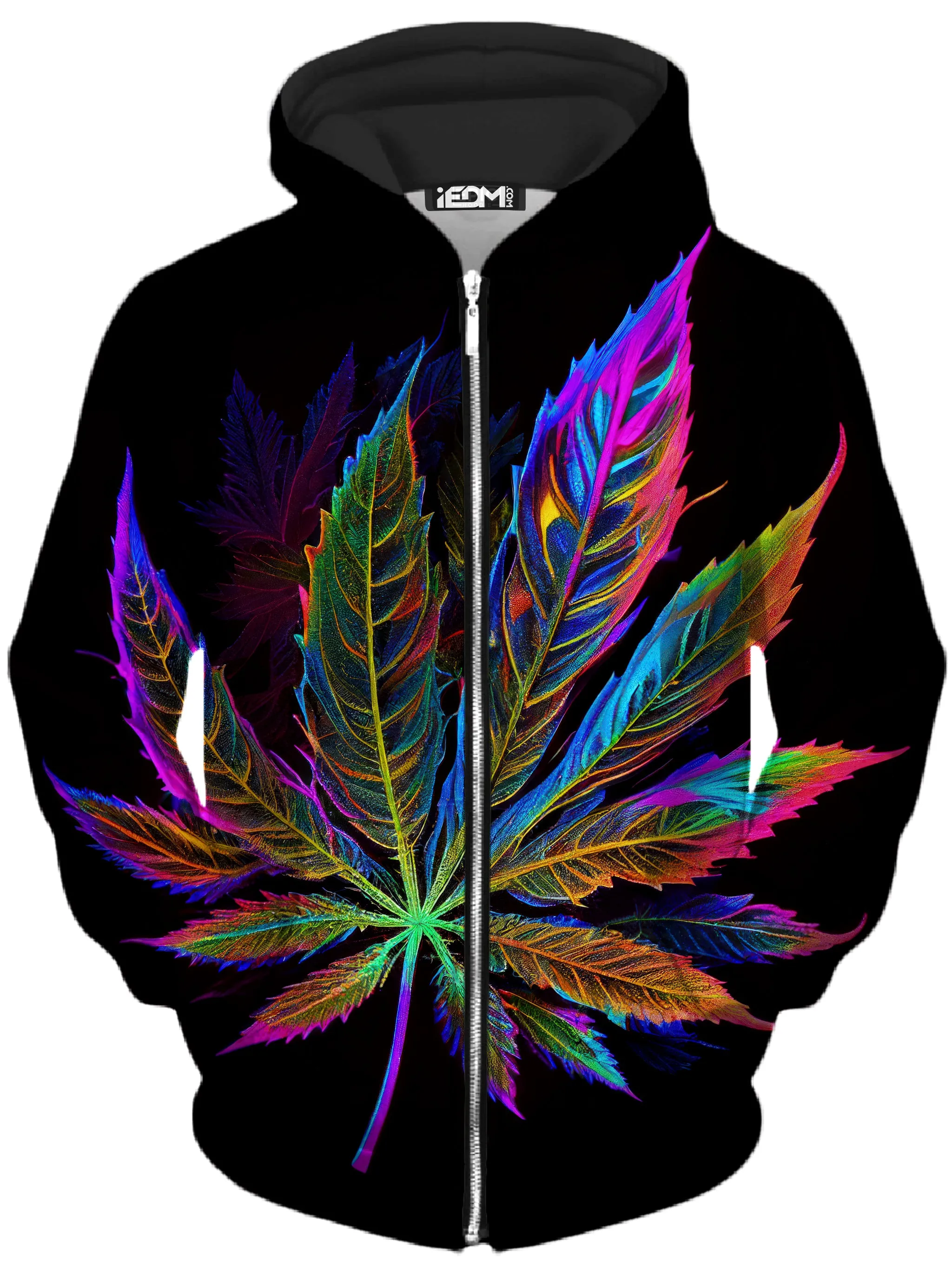Blacklight Weed Zip-Up Hoodie and Joggers Combo sold by iEDM product image thumbnail 2