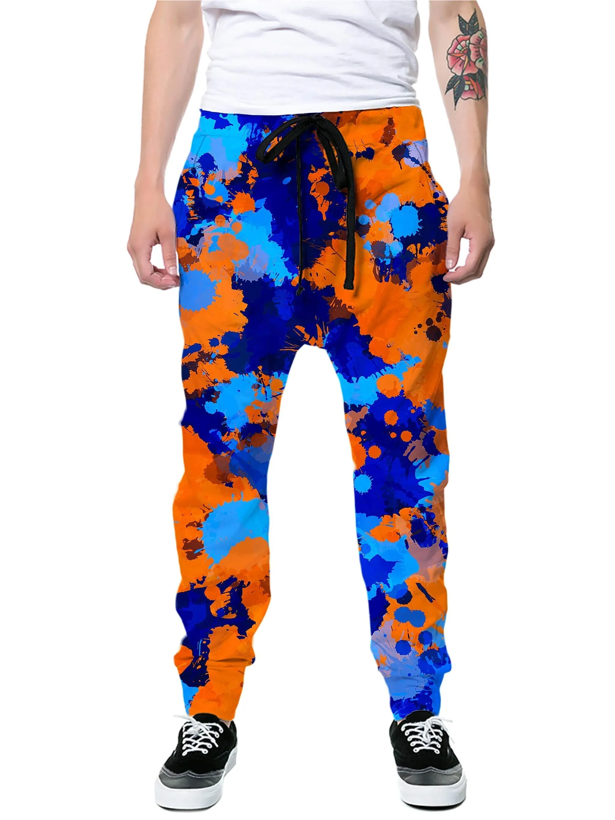 Blue and Orange Paint Splatter 2 Joggers sold by iEDM