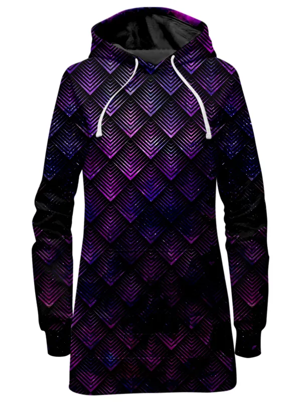 Galactic Dragon Scale Purple Hoodie Dress sold by iEDM