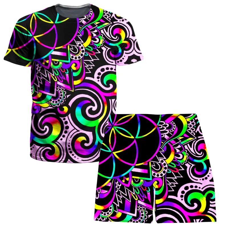 White Doodle Magic T-Shirt and Shorts Combo sold by iEDM