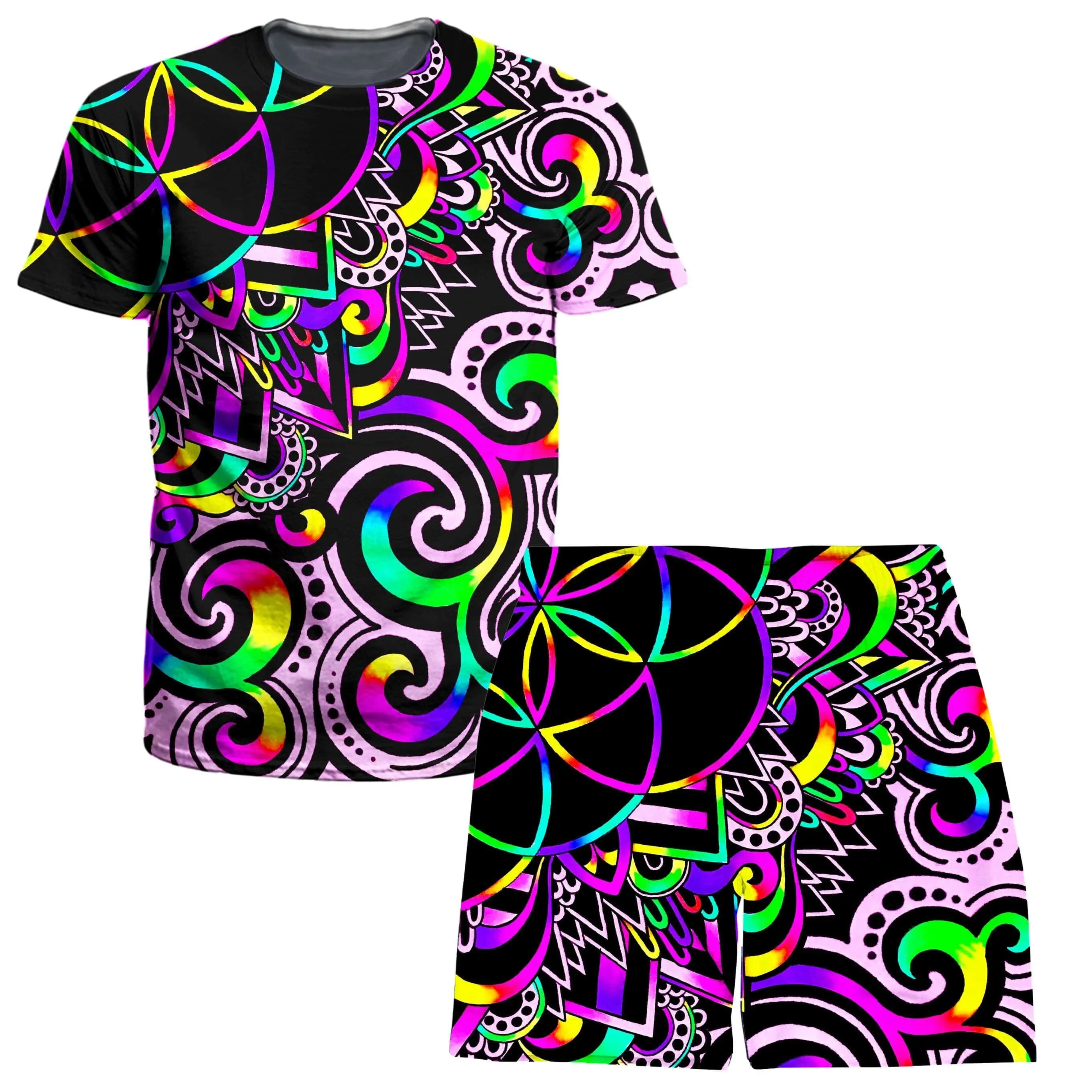 White Doodle Magic T-Shirt and Shorts Combo sold by iEDM