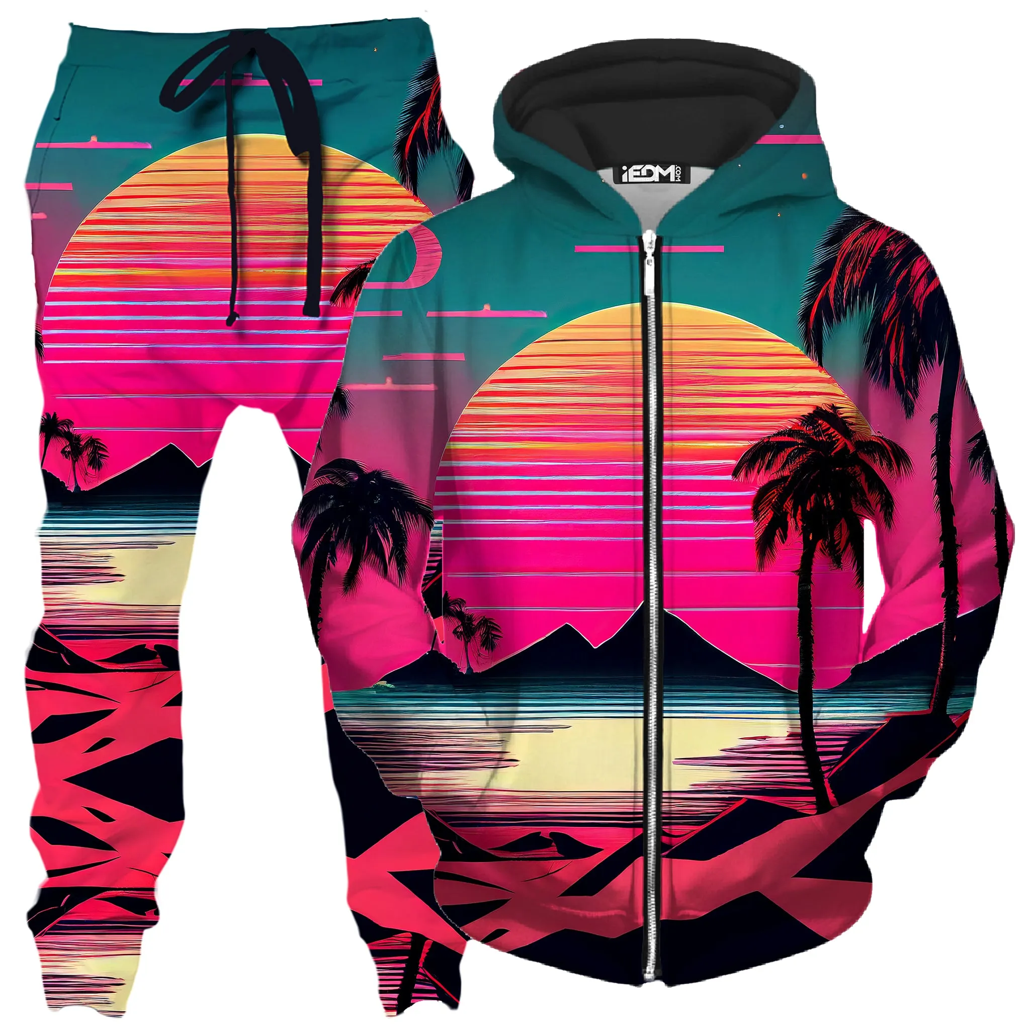 Beach Sunset Zip-Up Hoodie and Joggers Combo sold by iEDM