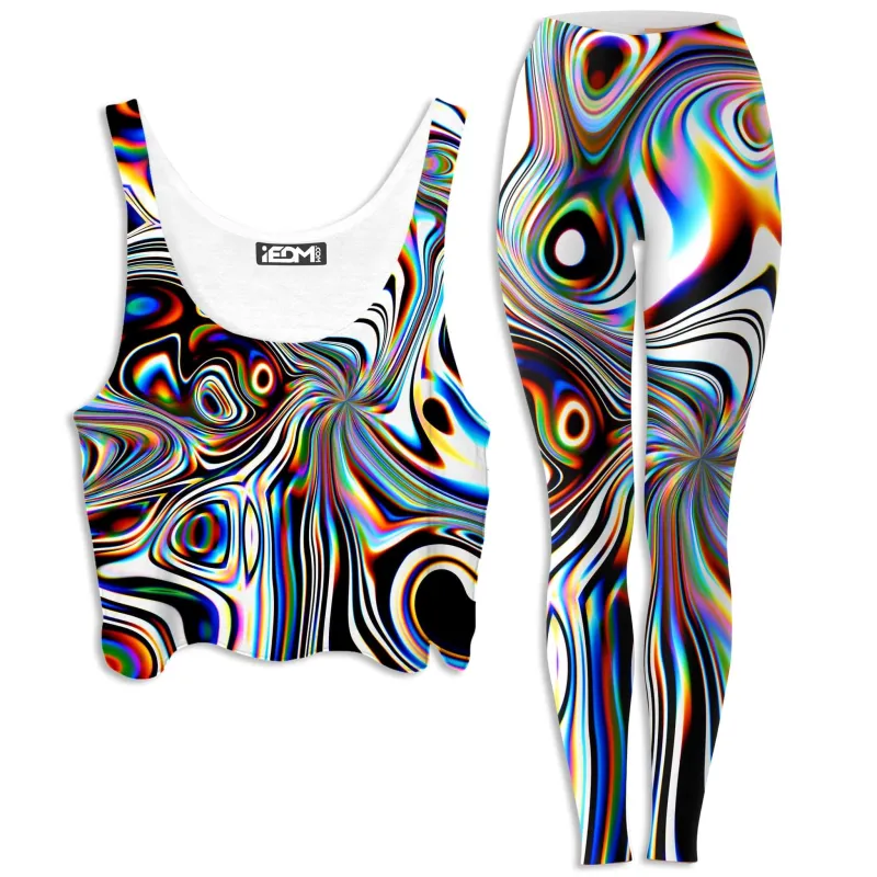 Oil Aura Crop Top and Leggings Combo sold by iEDM