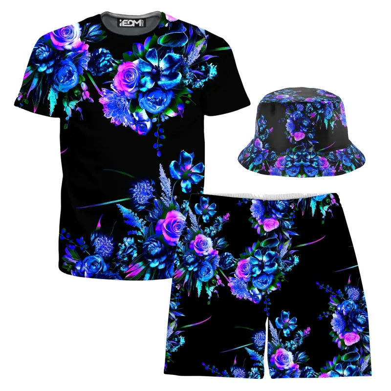 Midnight Garden T-Shirt and Shorts with Bucket Hat Combo made by iEDM