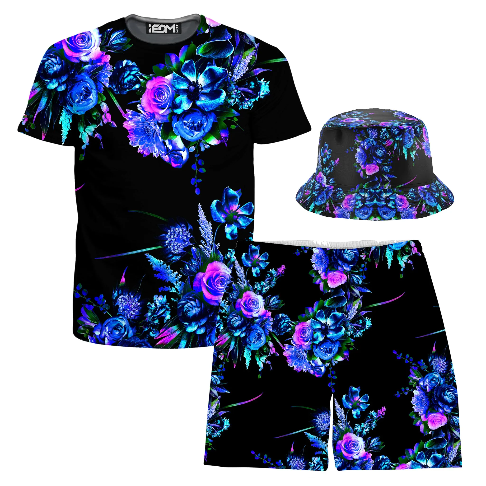 Midnight Garden T-Shirt and Shorts with Bucket Hat Combo sold by iEDM