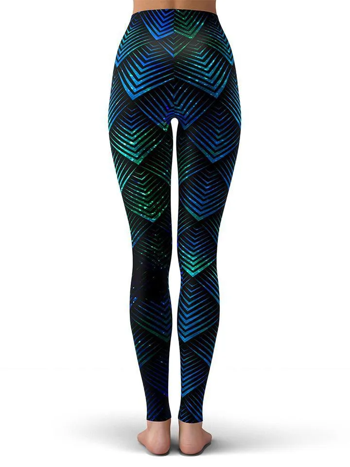 Galactic Dragon Scale Teal Leggings sold by iEDM product image thumbnail 2