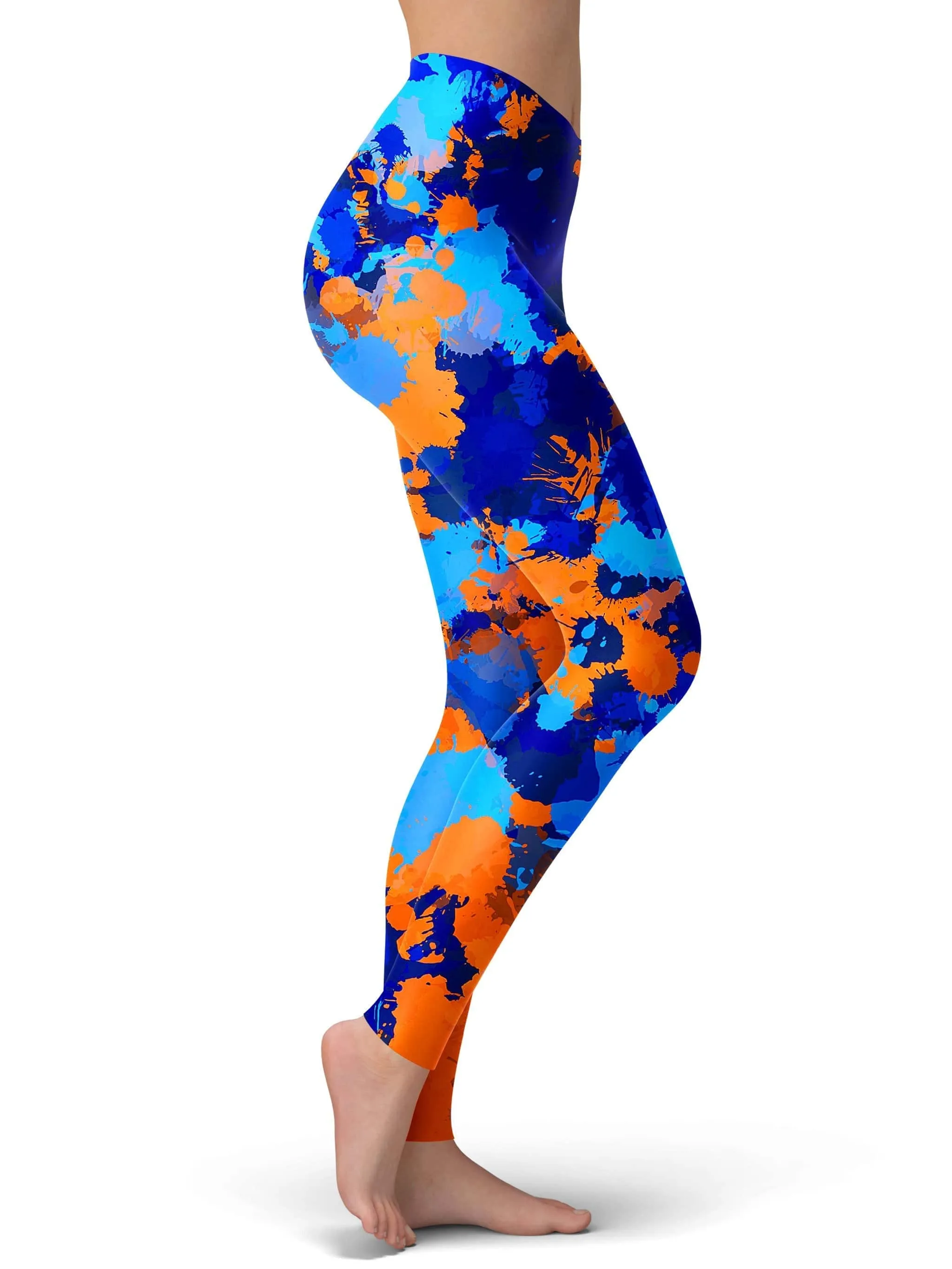 Blue and Orange Paint Splatter 2 Leggings sold by iEDM product image thumbnail 2