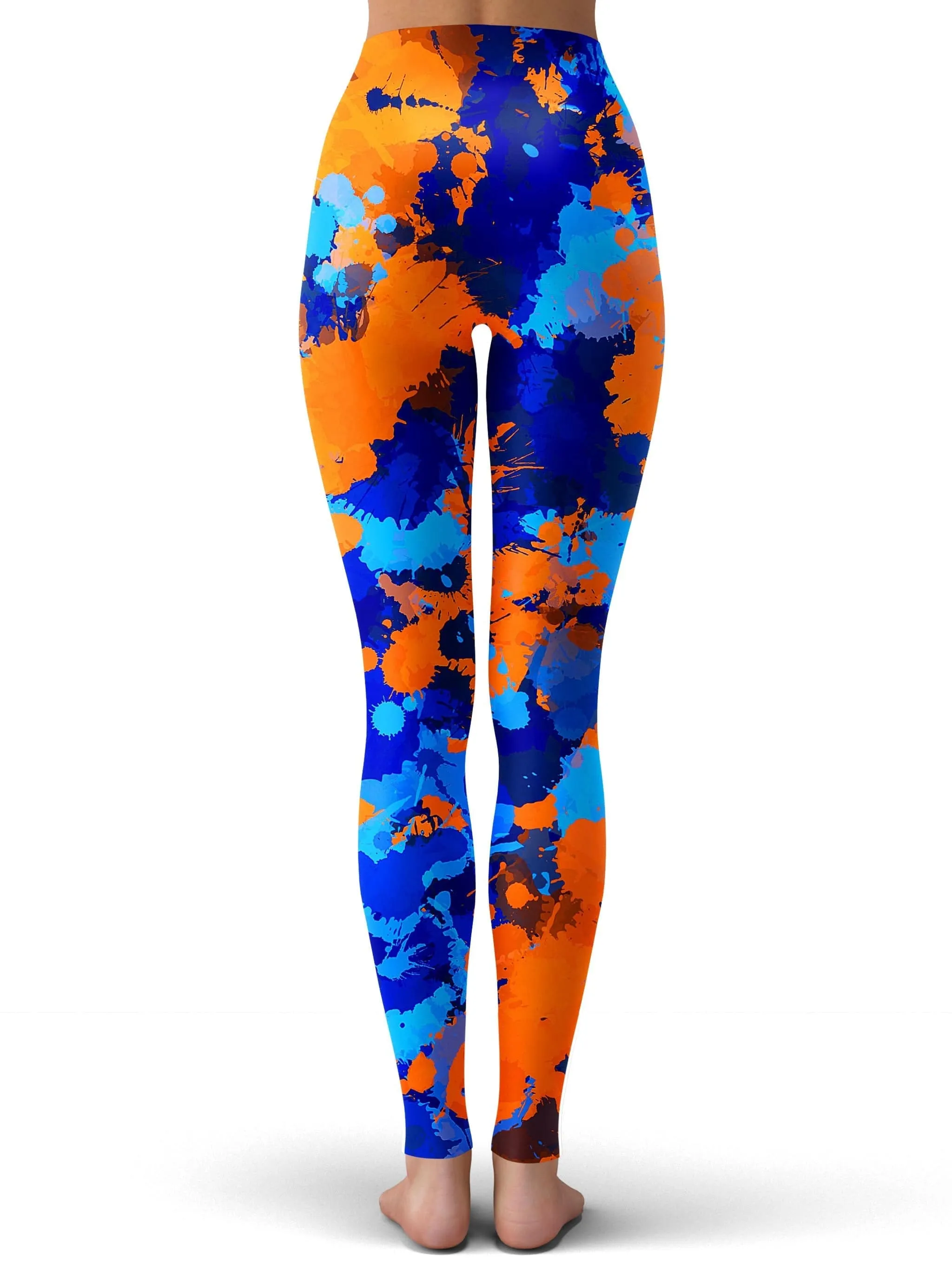 Blue and Orange Paint Splatter 2 Leggings sold by iEDM product image thumbnail 3