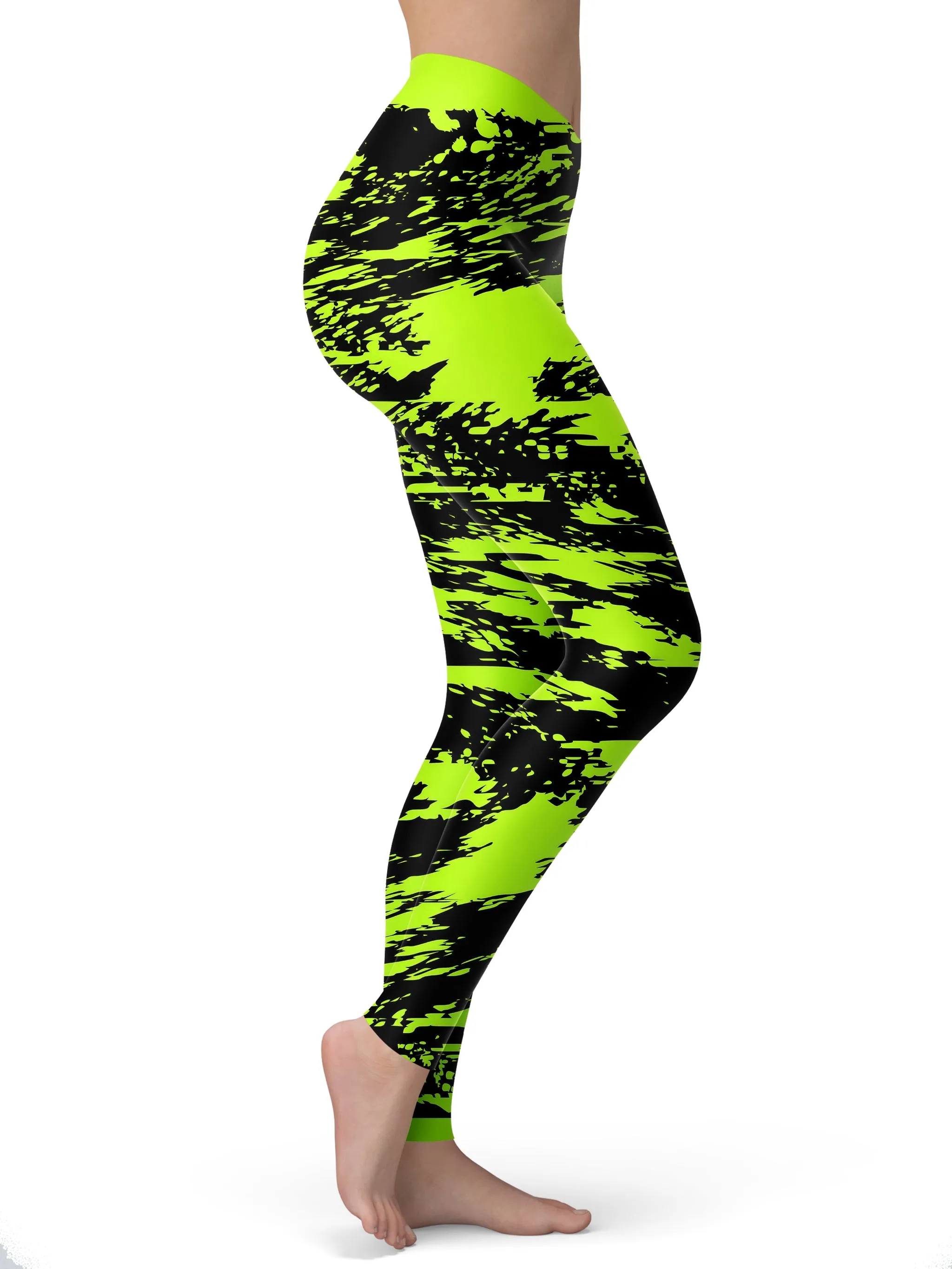Black Lime Bolt Glitch Leggings sold by iEDM product image thumbnail 2