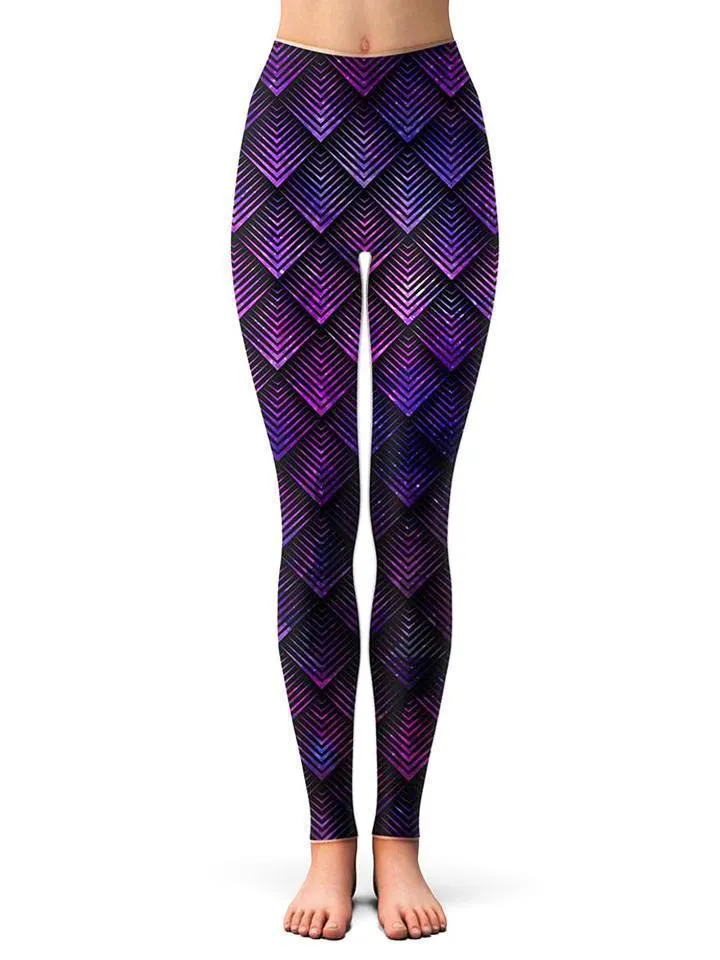 Galactic Dragon Scale Purple Crop Top and Leggings Combo sold by iEDM product image thumbnail 3