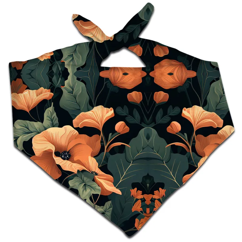 Tangerine Floral Bandana sold by iEDM